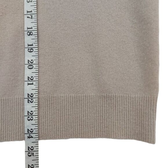 Tory Burch Sweater Womens XS Beige Merino Wool Rhinestones Sequin V-Neck Grandma - Picture 11 of 13
